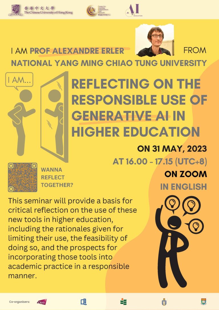 Poster_Reflecting on the Responsible Use of Generative AI in Higher Education (31 May 2023)